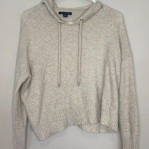 American Eagle Crop Hoodie - Cream